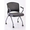 Officesource Perch Collection Nesting Chair with Arms and Casters, Titanium Frame 3294TNSABK